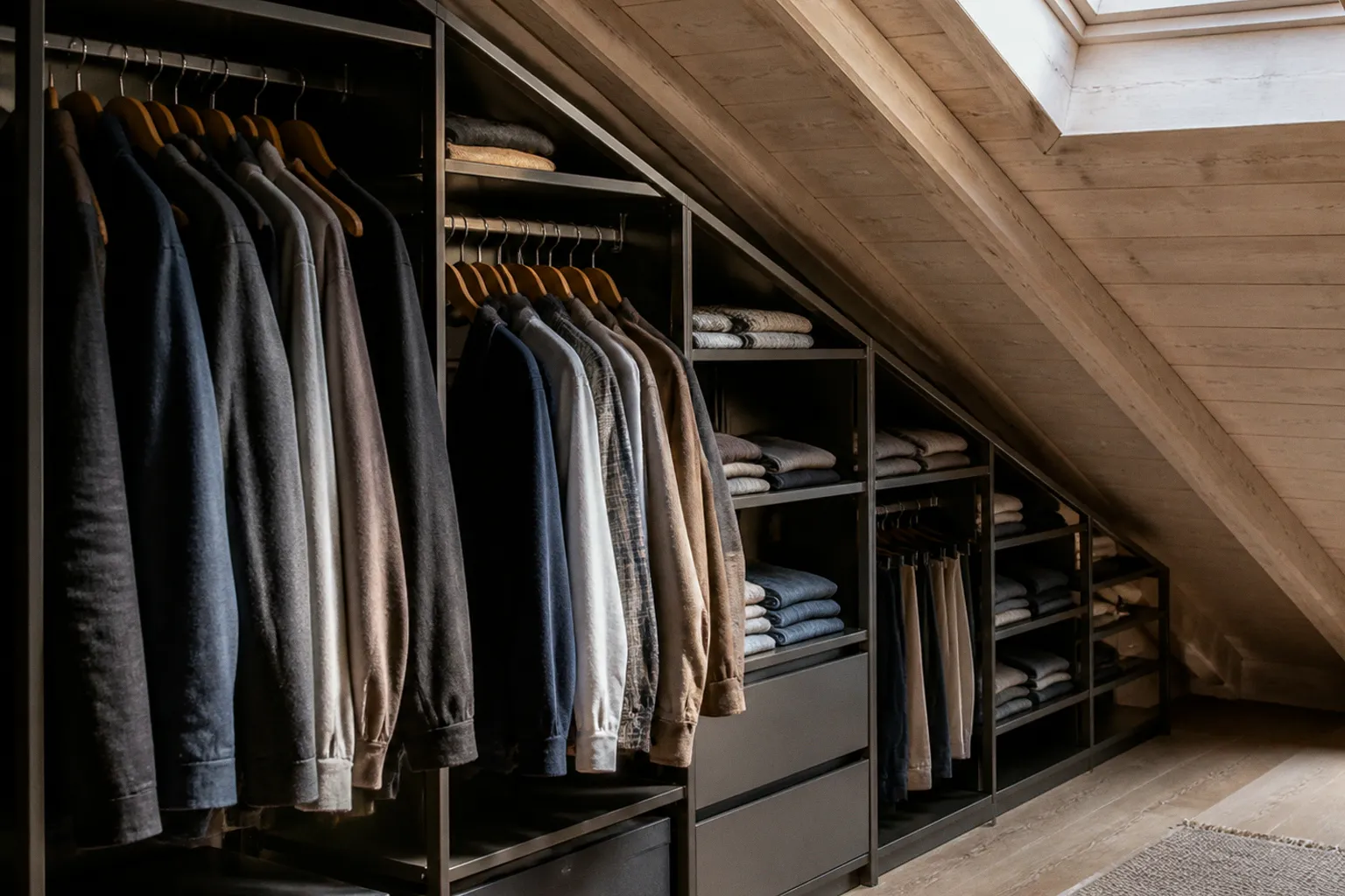 Attic wardrobe systems: a path to sloped ceiling storage