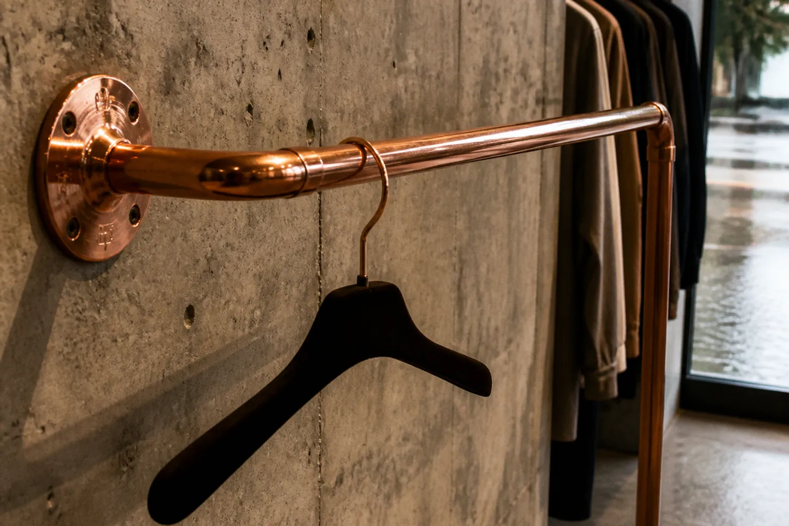 Copper polished garment racks: a boutique setup roadmap