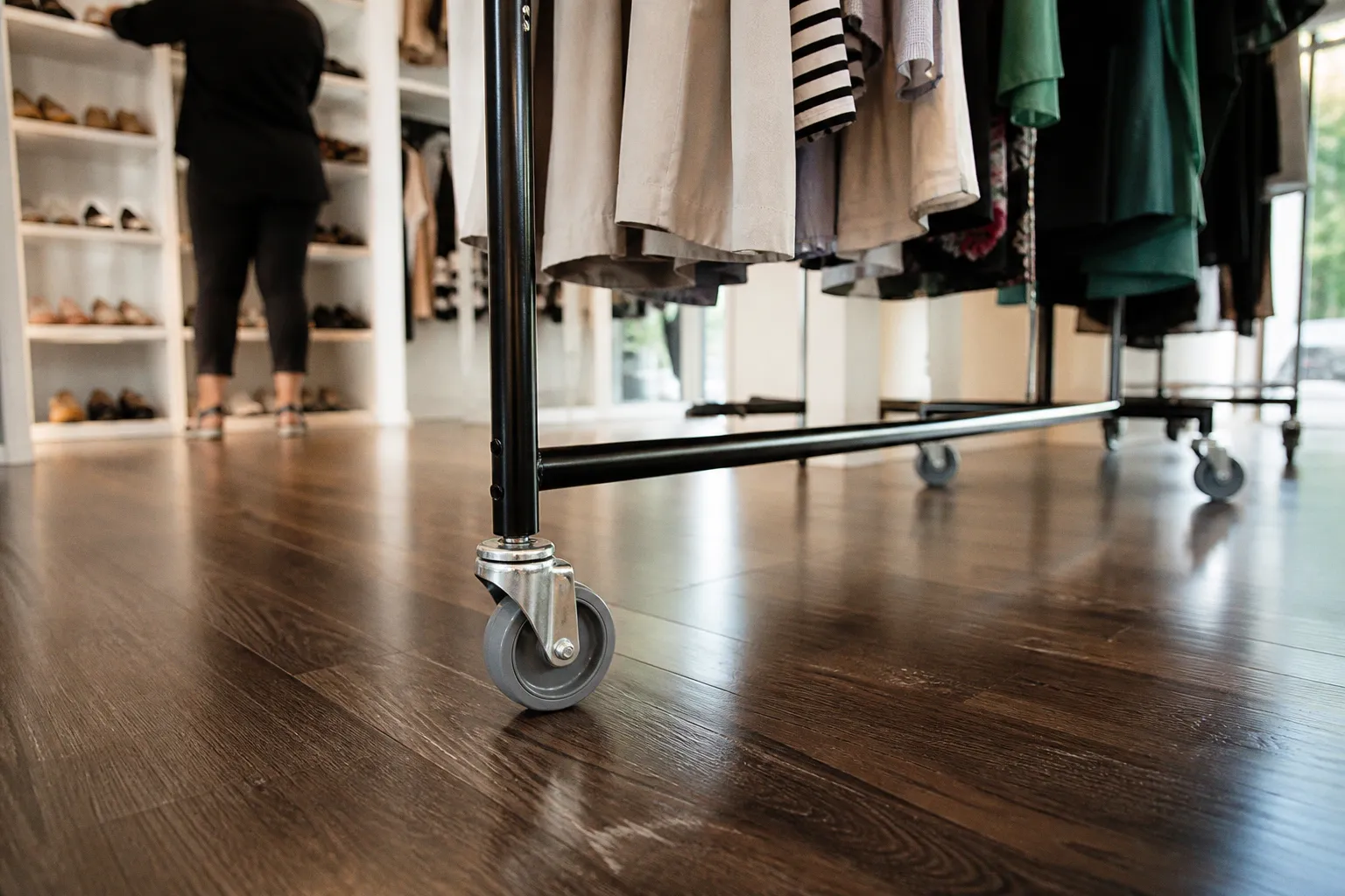 Garment rack wheels for hardwood floors: caster guide