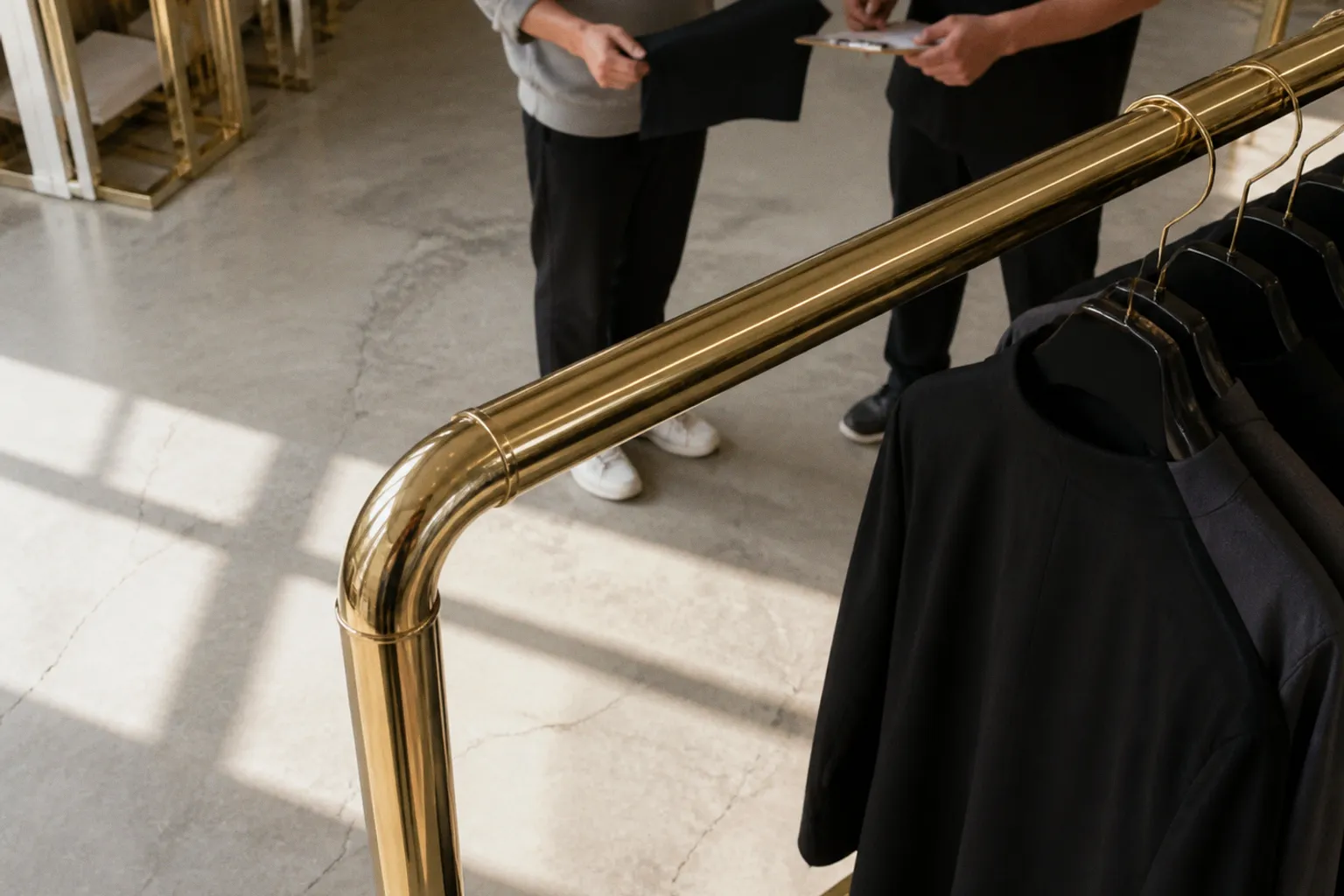 Gold polished garment racks: pre-order checklist