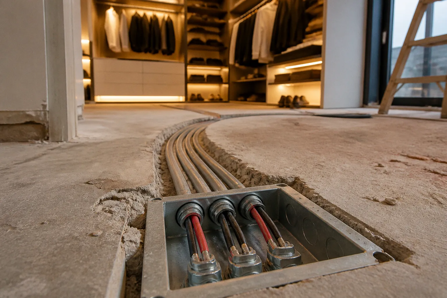 LED garment racks: power and wiring prep checklist