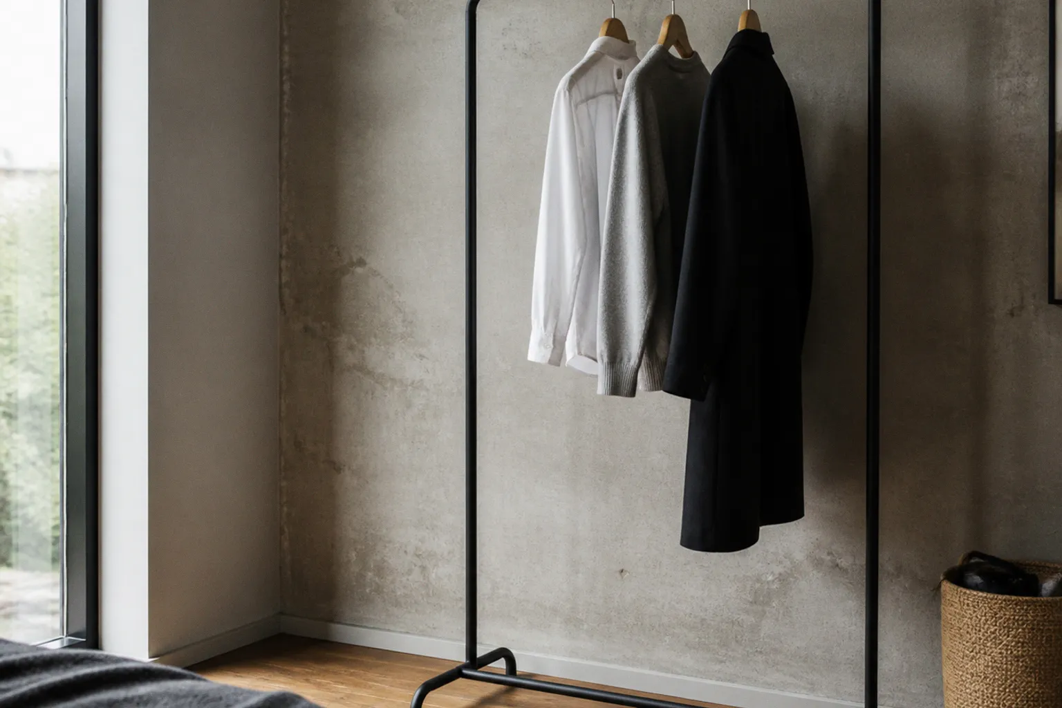 Minimalist clothes racks: bedroom prep checklist