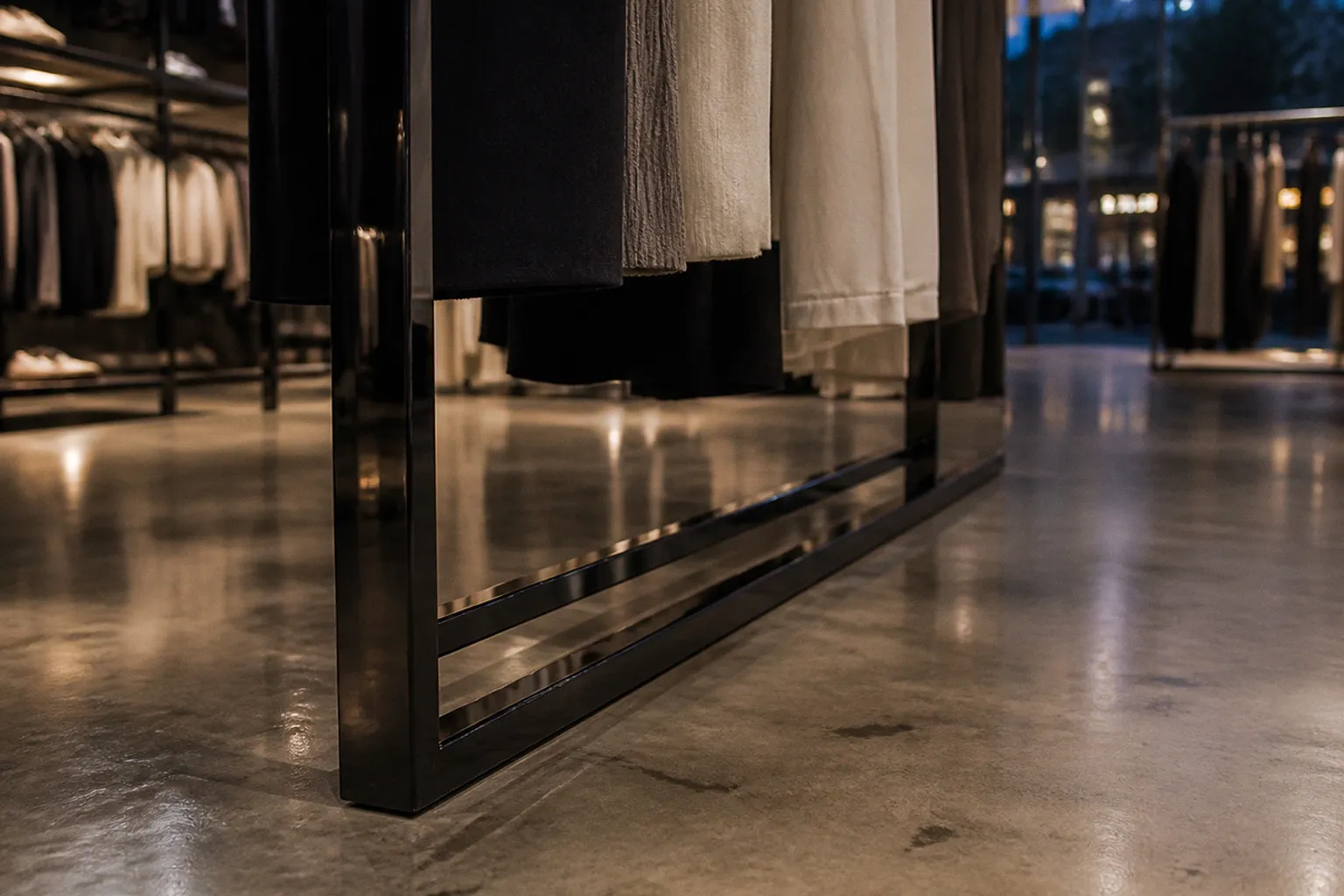 Mirror black polish racks: scratch prevention in busy stores
