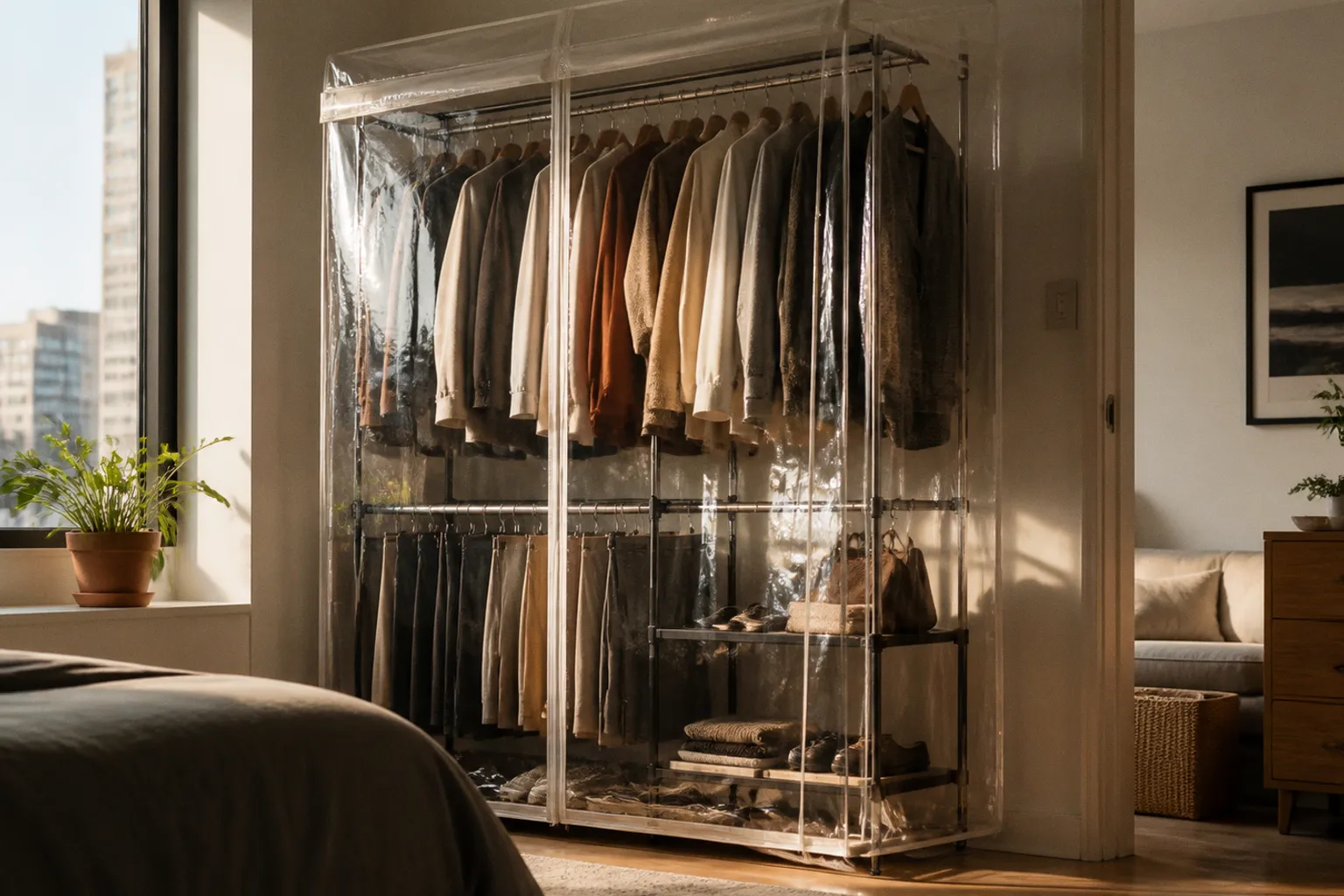 Open closet systems: keeping clothes dust-free at home